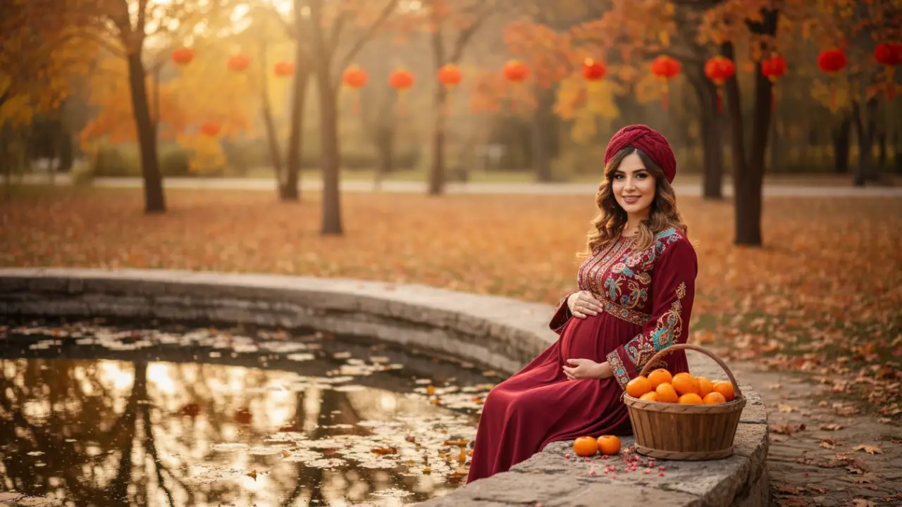 ایده لباس بارداری برای عکاسی درشب یلدا