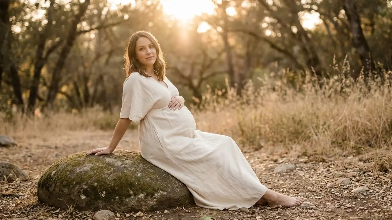 ۳. ژست عکاسی بارداری روی زمین