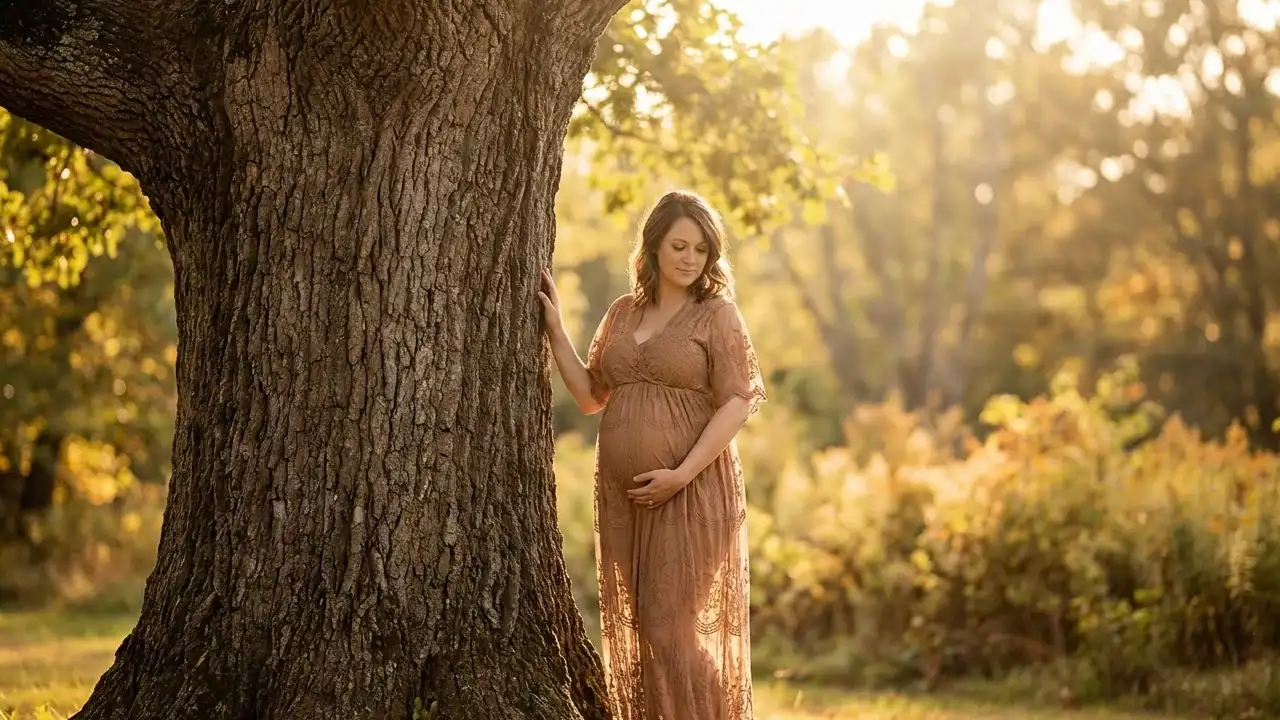  ژست عکاسی بارداری در حالت ایستاده