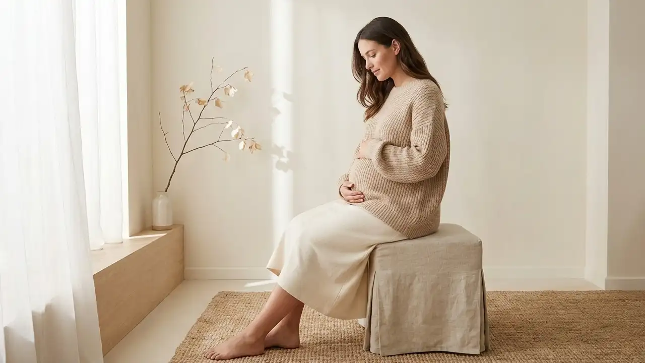 ژست عکاسی بارداری در خانه