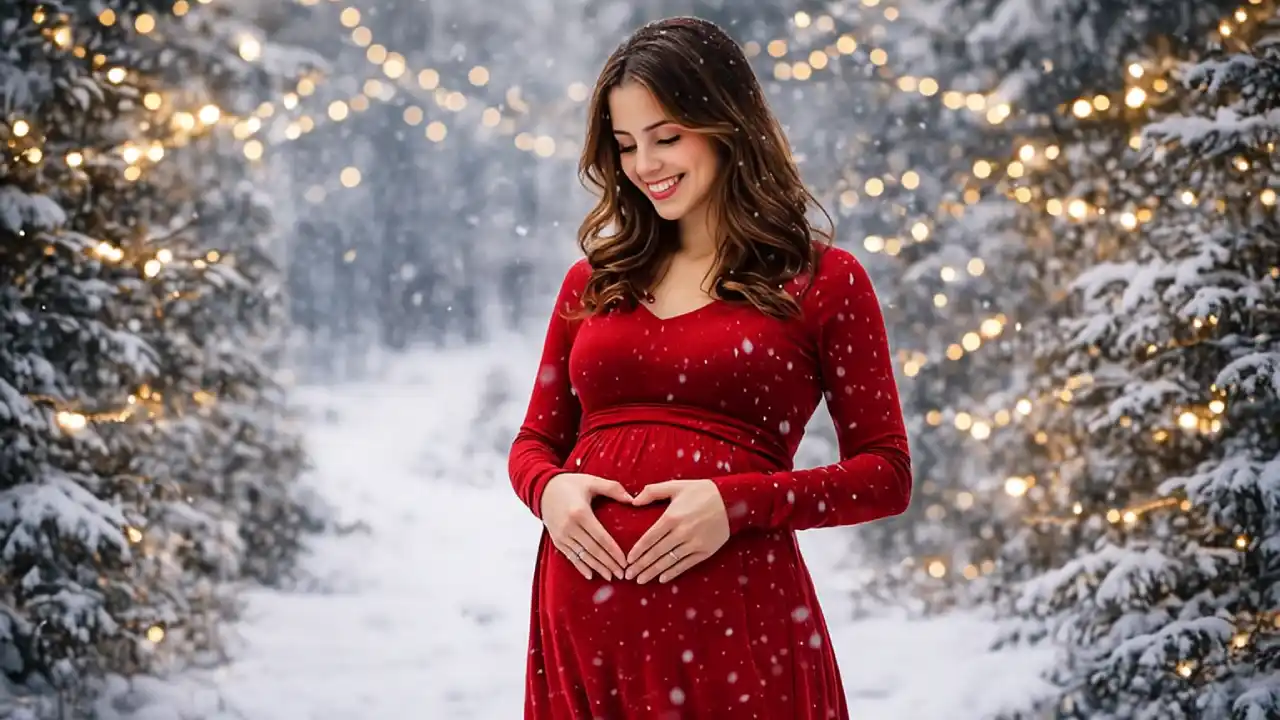 ایدهی عکسهای بارداری با تم زمستان