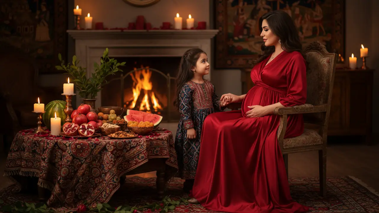 ایده عکس بارداری خانوادگی یلدایی