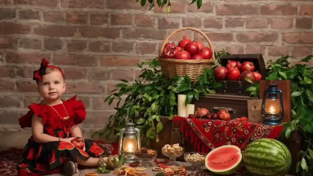 ایده عکاسی از کودک در شب یلدا