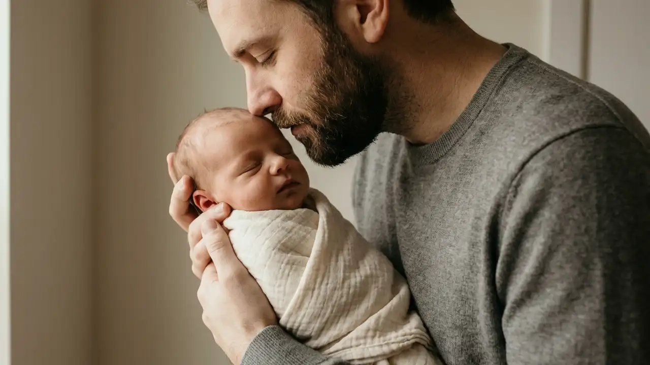 ایده‌ی نیم‌رخ پدر و نوزاد