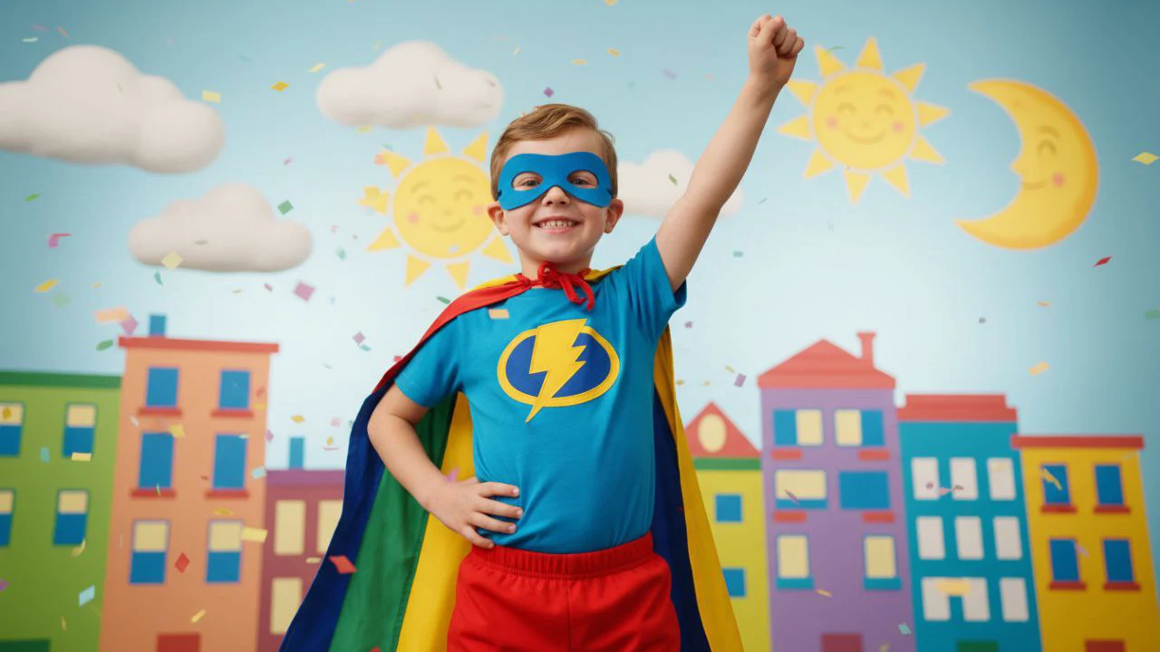 عکاسی از کودک با لباس شخصیت های کارتونی