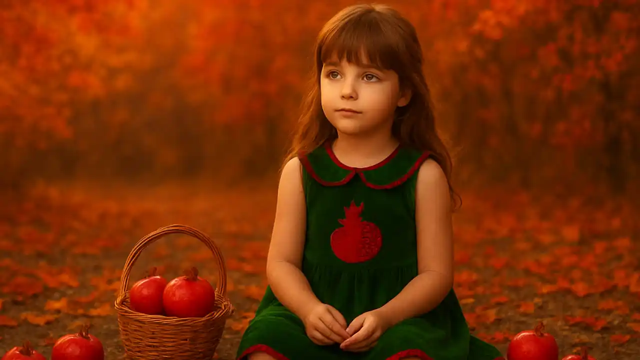 عکس یلدایی دختر بچه با نور طبیعی