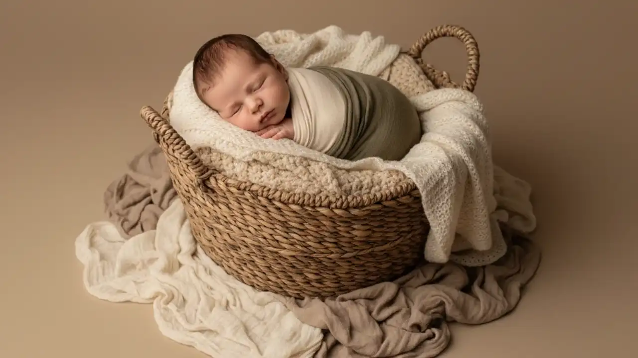 ایده عکاسی نوزاد در سبد