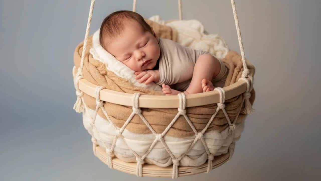 ایده عکاسی نوزاد در گهواره