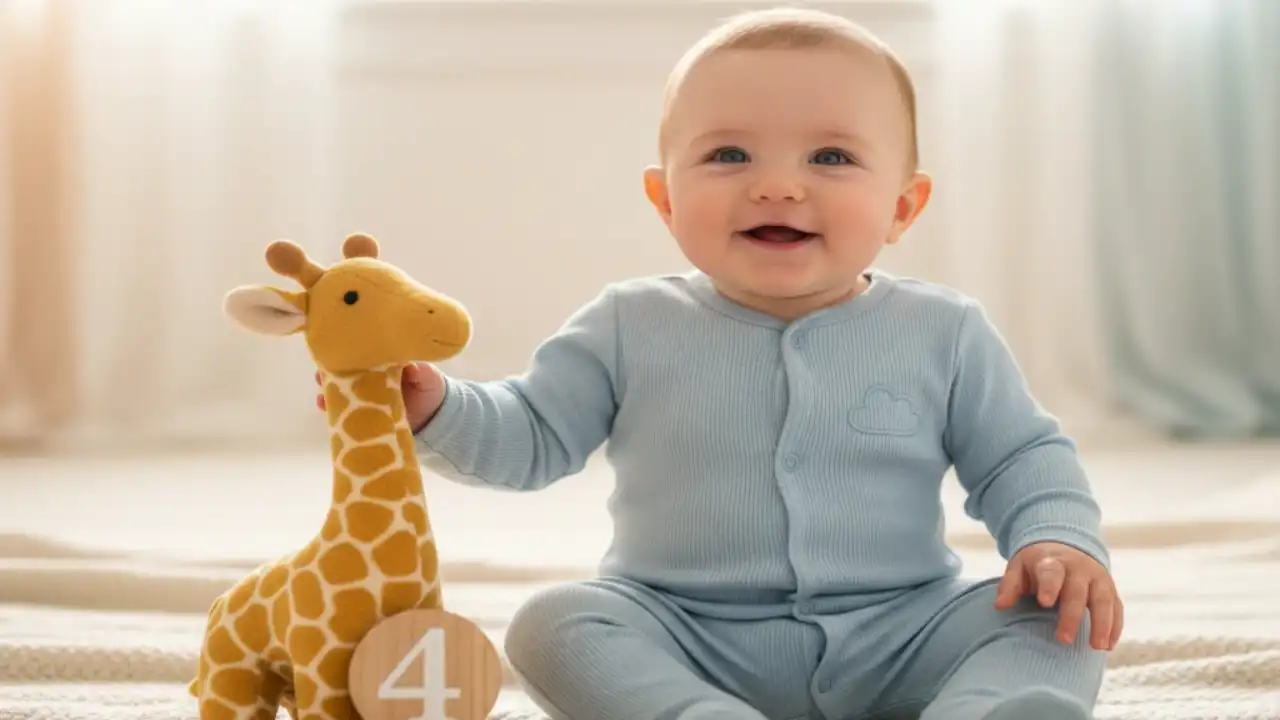 عکس ماهگرد نوزاد با اسباب‌بازی