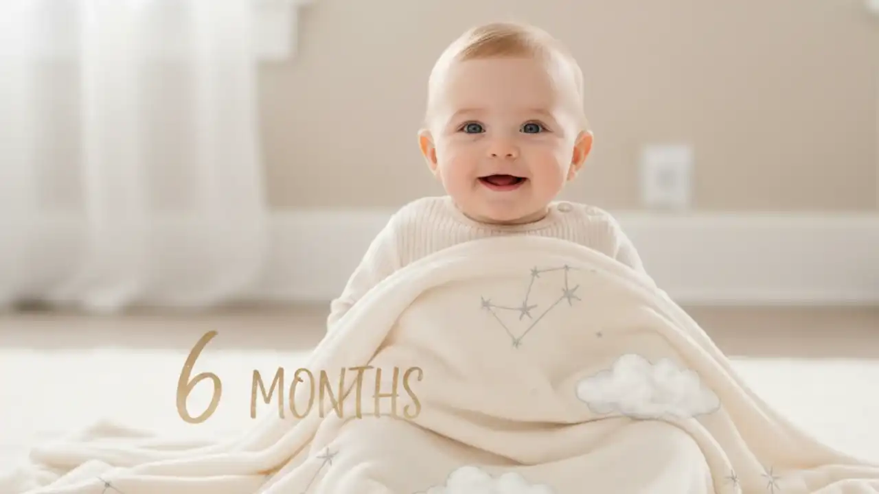 عکس ماهگرد نوزاد با پتو تم‌دار 