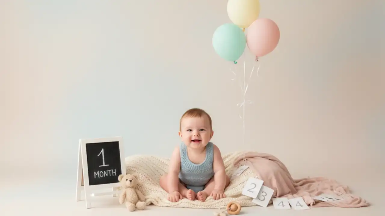 ایده عکاسی ماهگرد نوزاد 