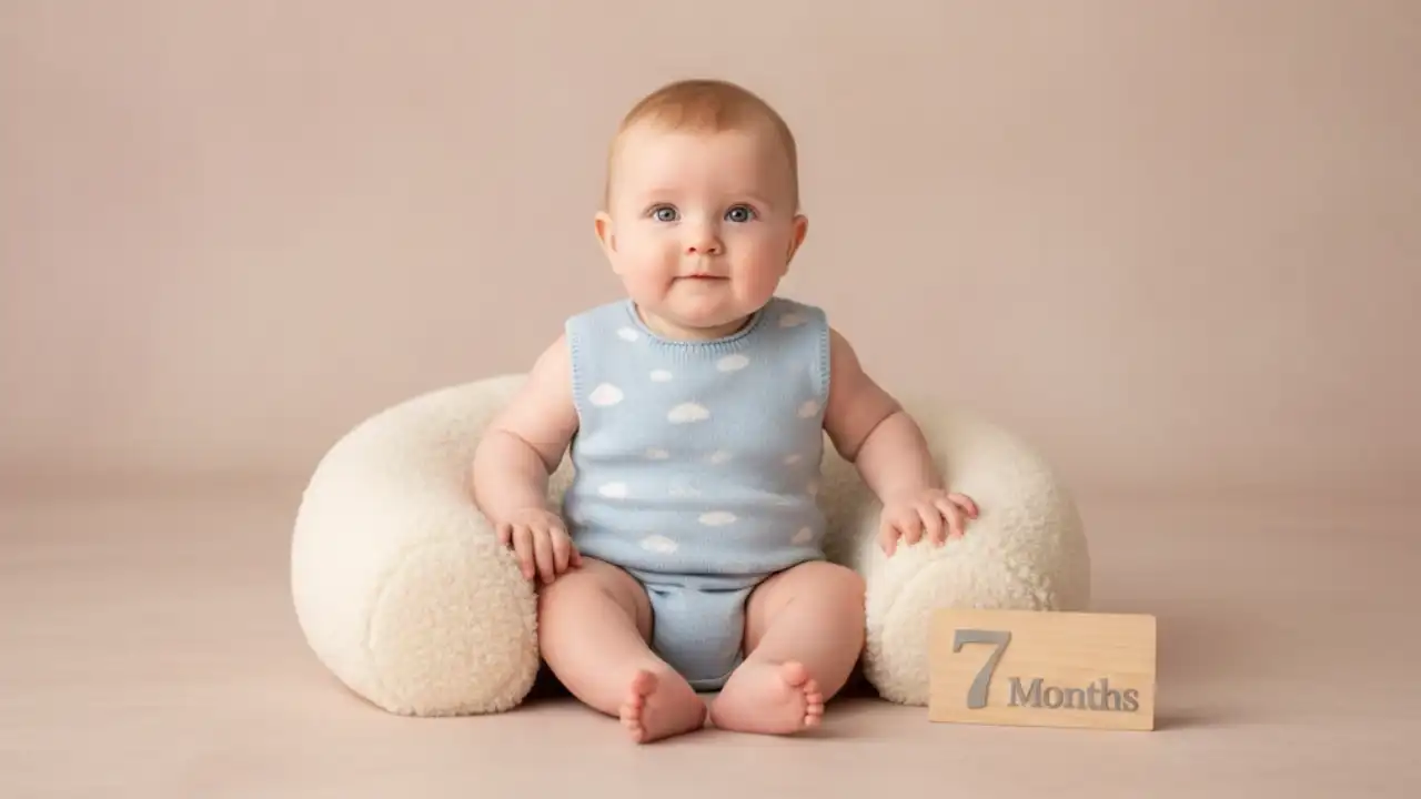 عکس ماهگرد نوزاد در حالت نشسته