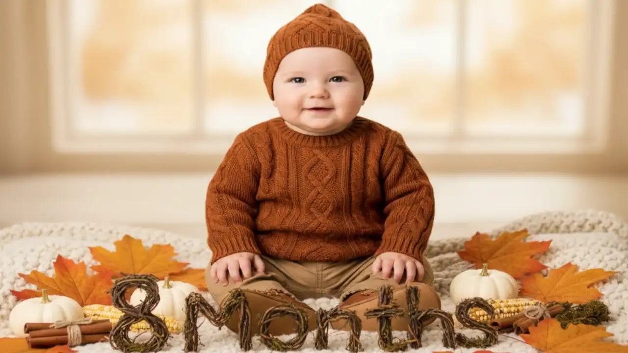 عکس ماهگرد نوزاد با تم فصلی 