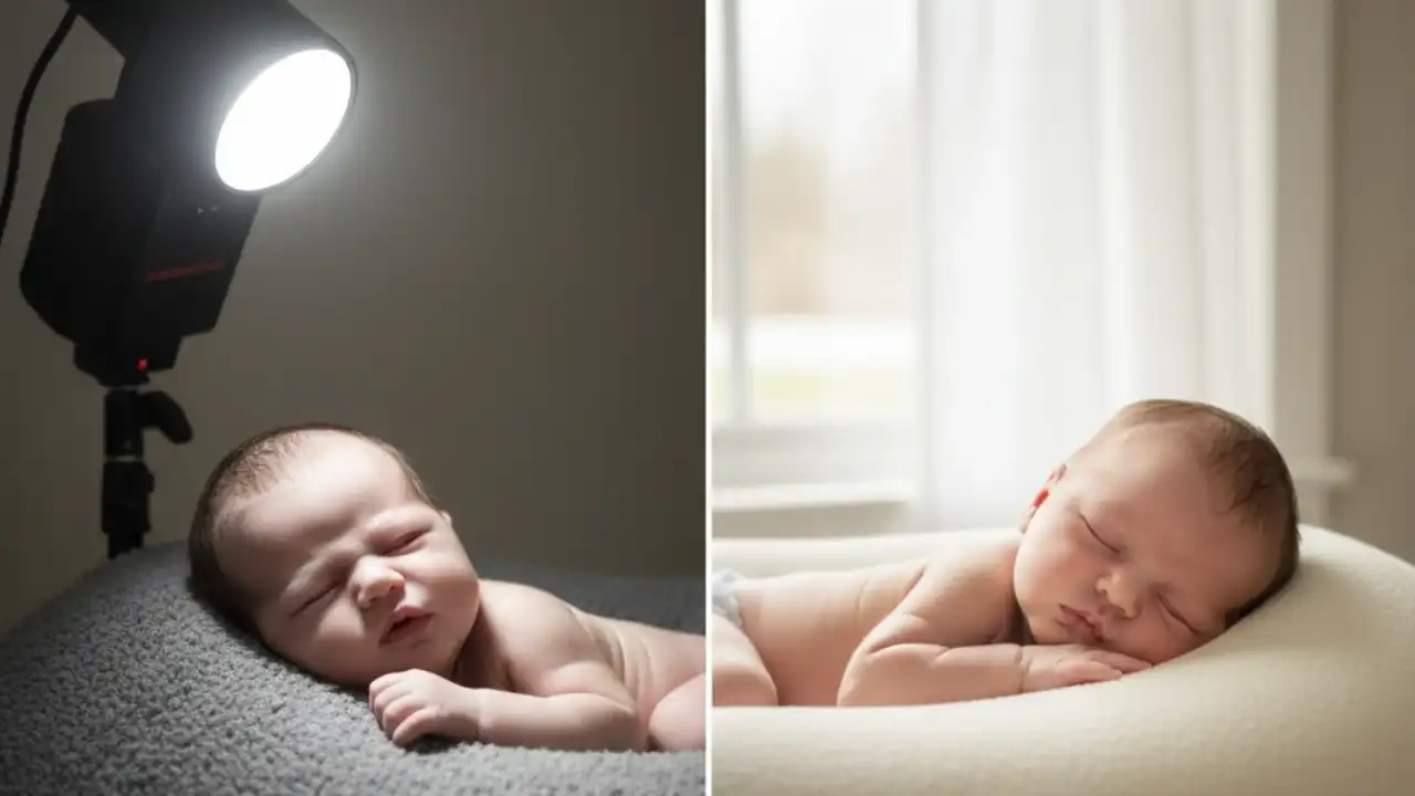 استفاده از نور مناسب در عکاسی نوزاد