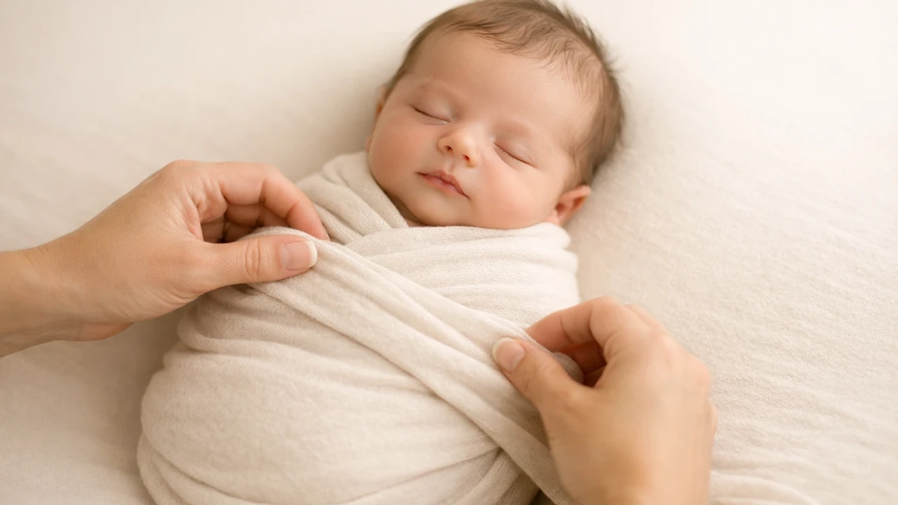 دورپیچ کردن نوزاد برای عکاسی